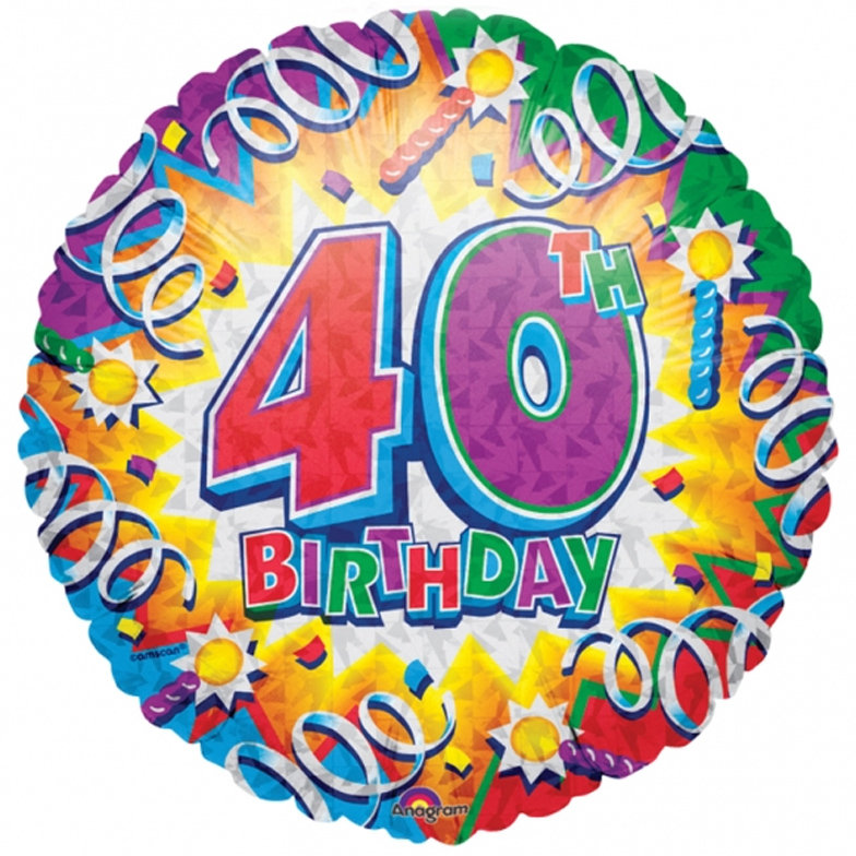 Buy And Send Happy 40th Birthday 18 inch Foil Balloon